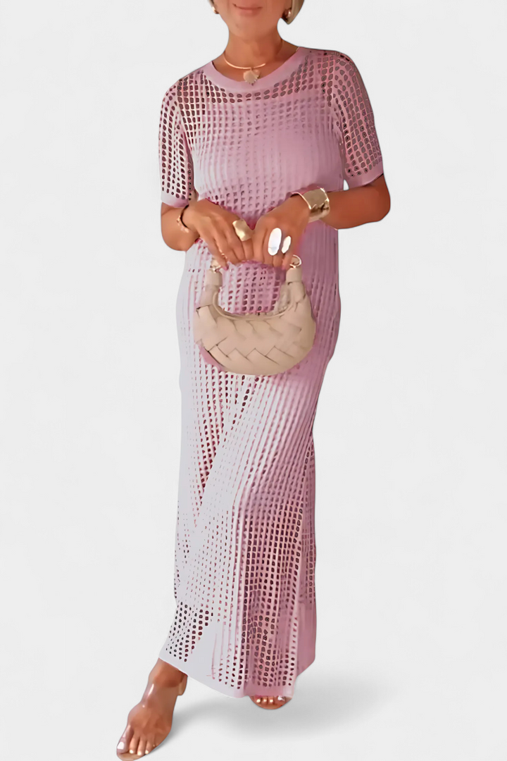 Balbina Dress Two-Piece with Boat Neck and Hollow Details