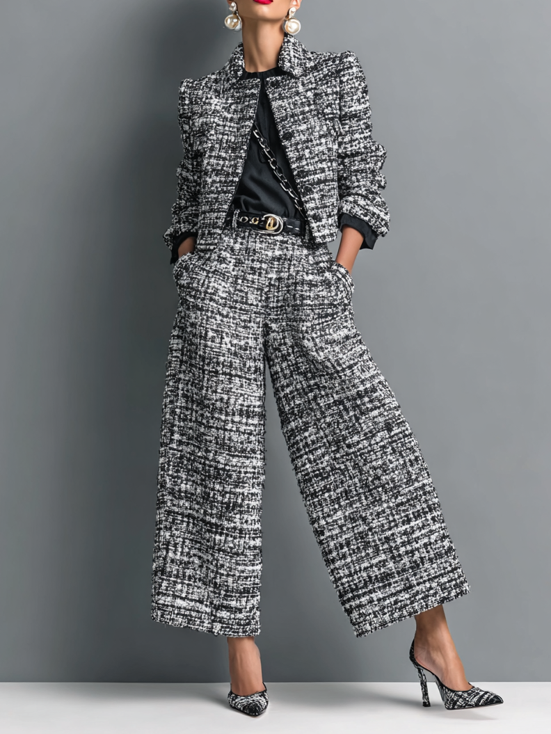 REBECA | CONJUNTO CHAQUETA Y PANTALÓN ANCHO