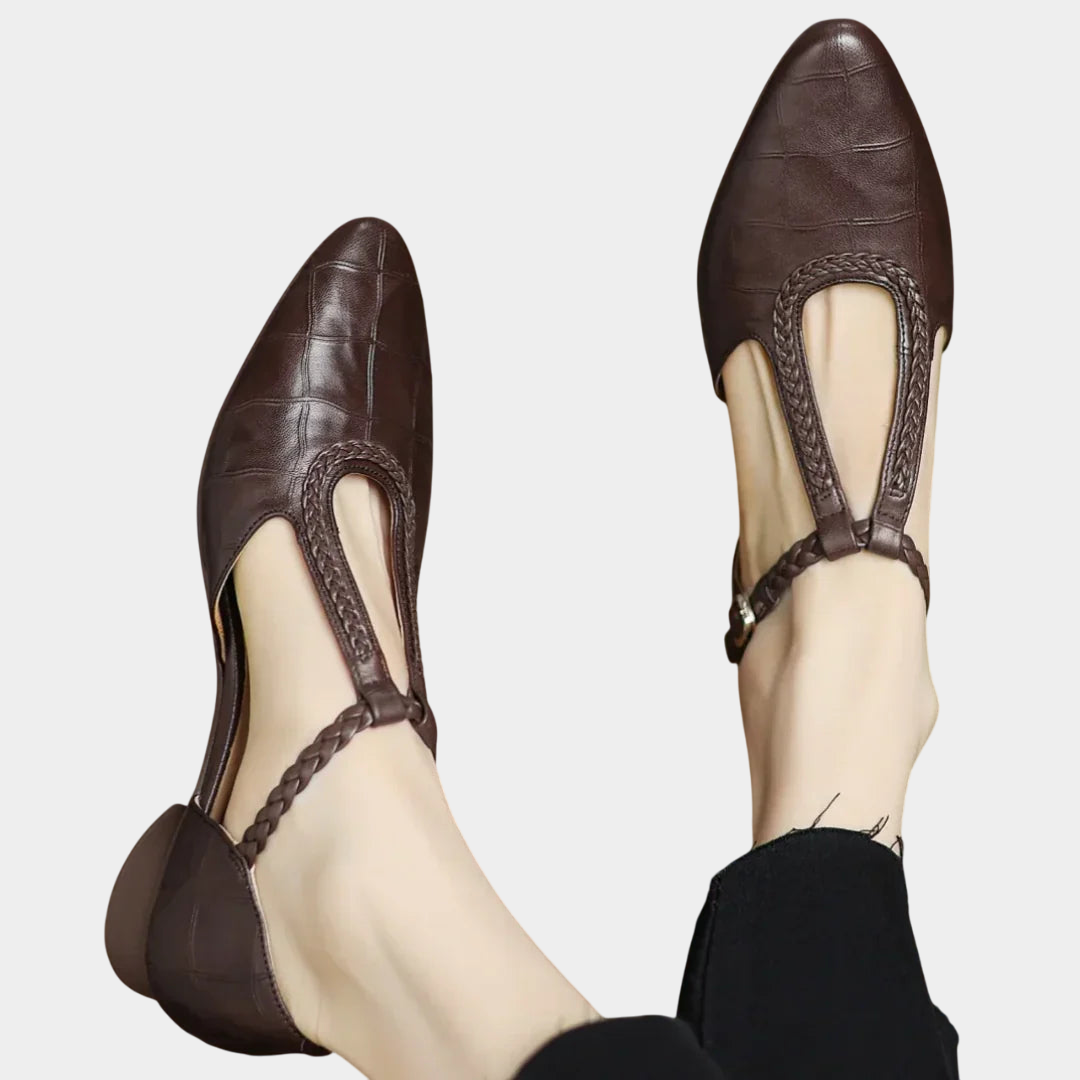 Selma | Sandalias de Cuero con Tira Trenzada