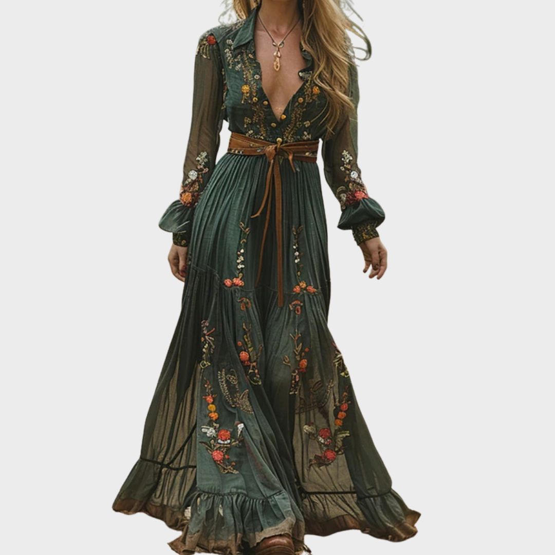 Auré™ | Vestido Maxi Floral Boho