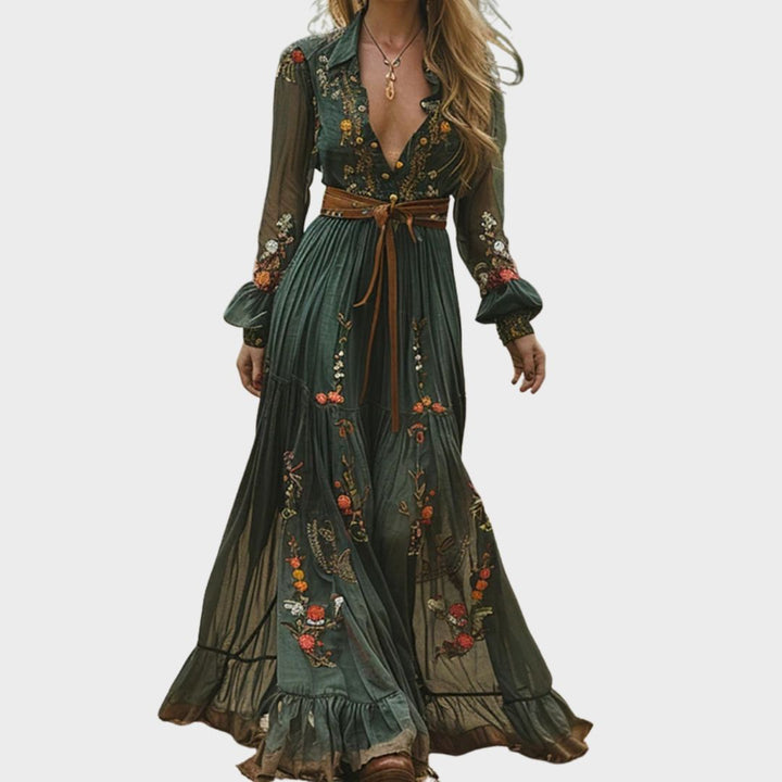 Auré™ | Vestido Maxi Floral Boho