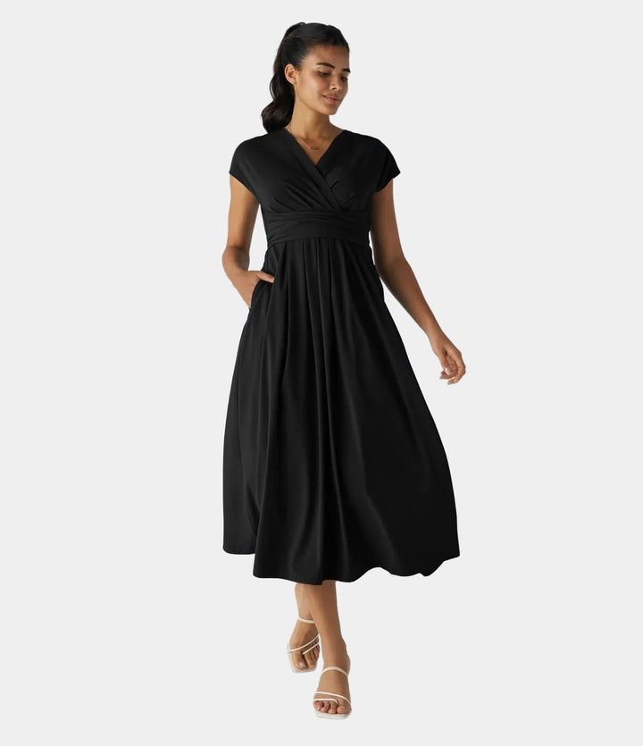 LYNN - Elegante Vestido Cruzado con Cintura Alta