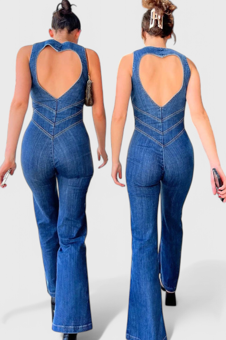 Maisie Mono de mezclilla con corte en forma de corazón