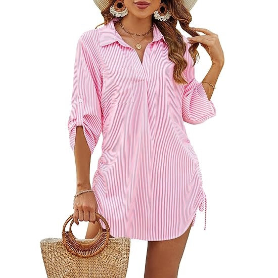 Megan | Camisa de playa ligera con cintura ajustable