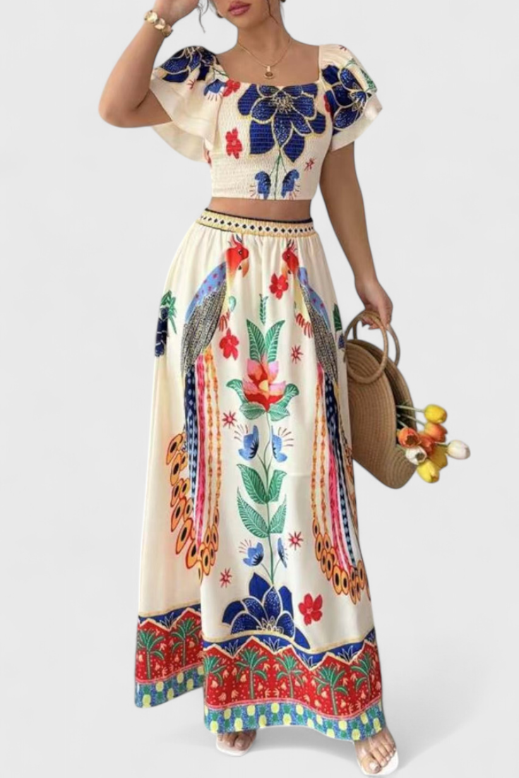 Itzel Conjunto Bohemio con Estampado Étnico
