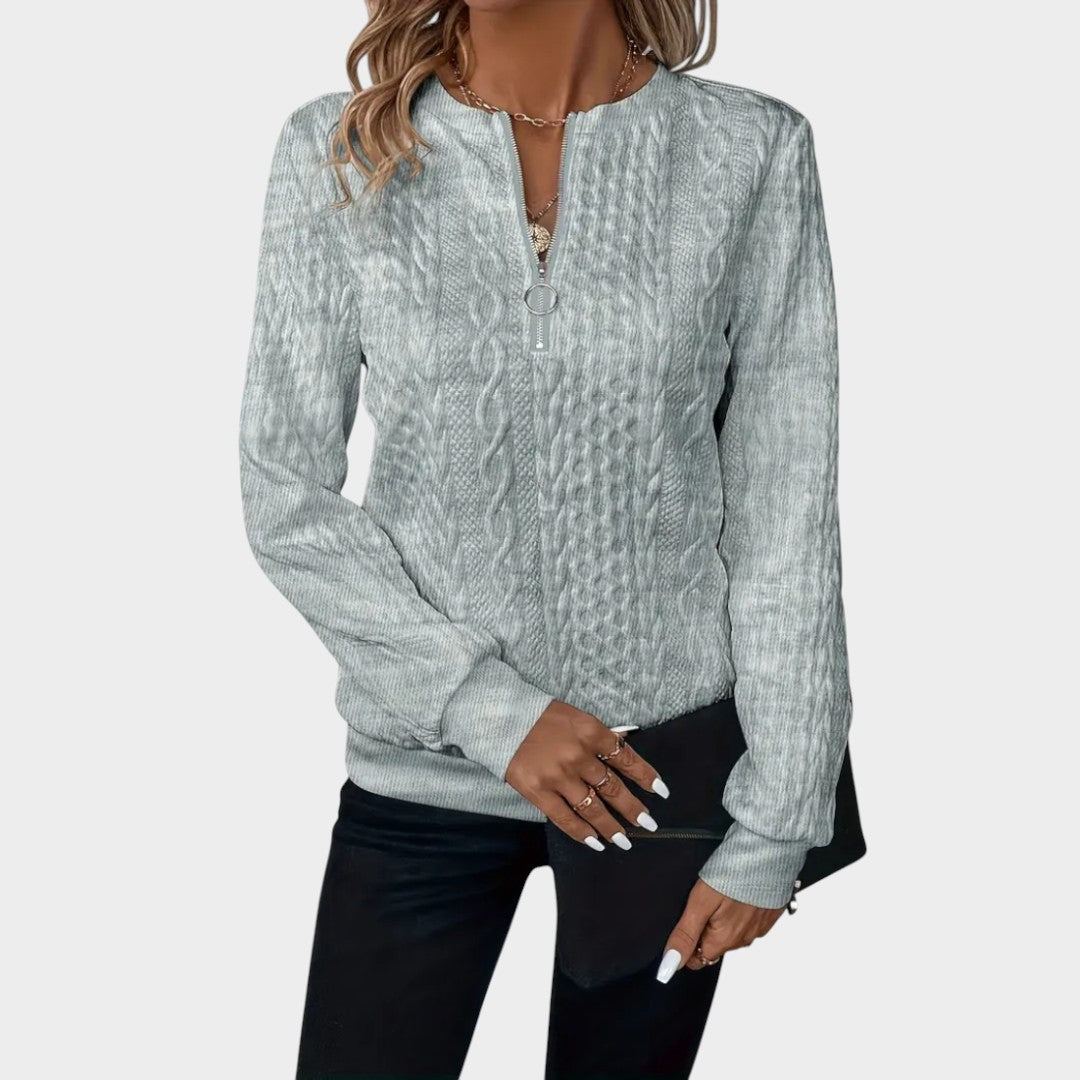Zoe™ | Jersey de Punto con Cremallera Suave
