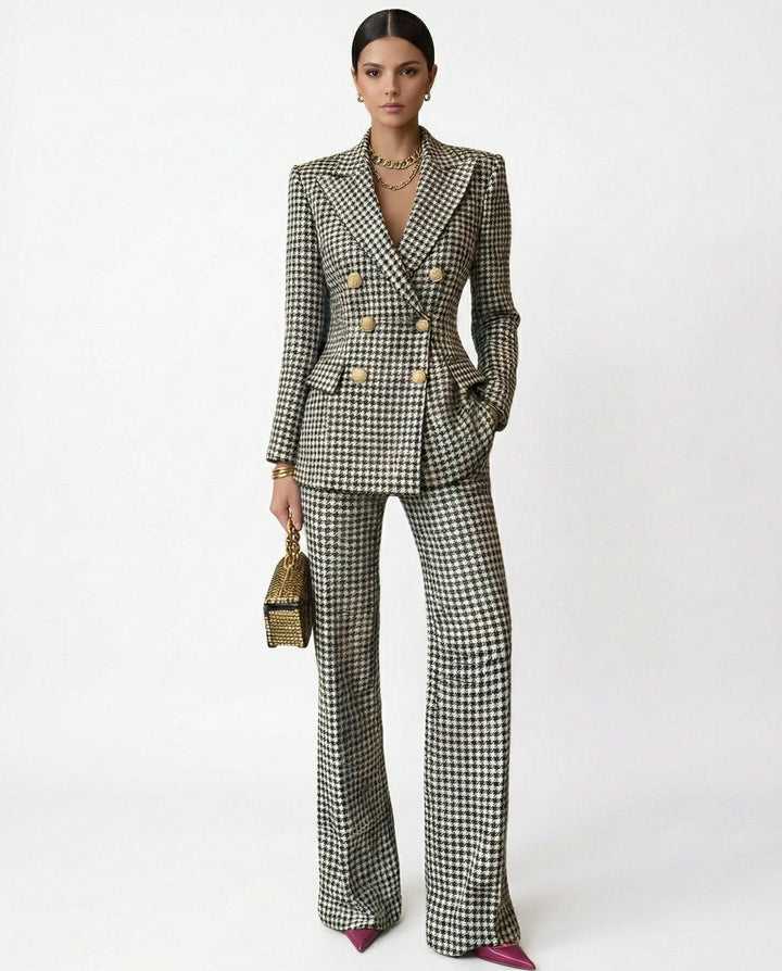 VICTORIA | TRAJE DOS PIEZAS ESTAMPADO A CUADROS