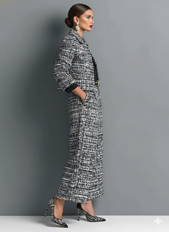 REBECA | CONJUNTO CHAQUETA Y PANTALÓN ANCHO