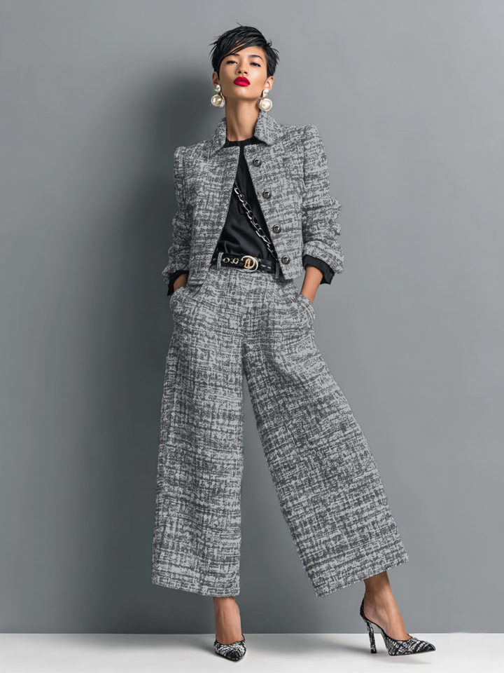 REBECA | CONJUNTO CHAQUETA Y PANTALÓN ANCHO