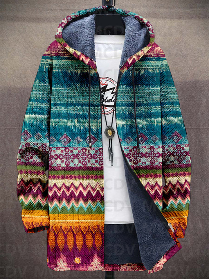 Jedda™ - Chaqueta con capucha de lujo inspirada en el arte con cremallera