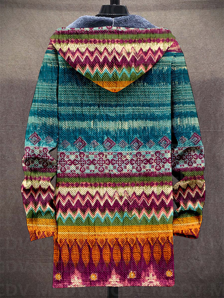 Jedda™ - Chaqueta con capucha de lujo inspirada en el arte con cremallera