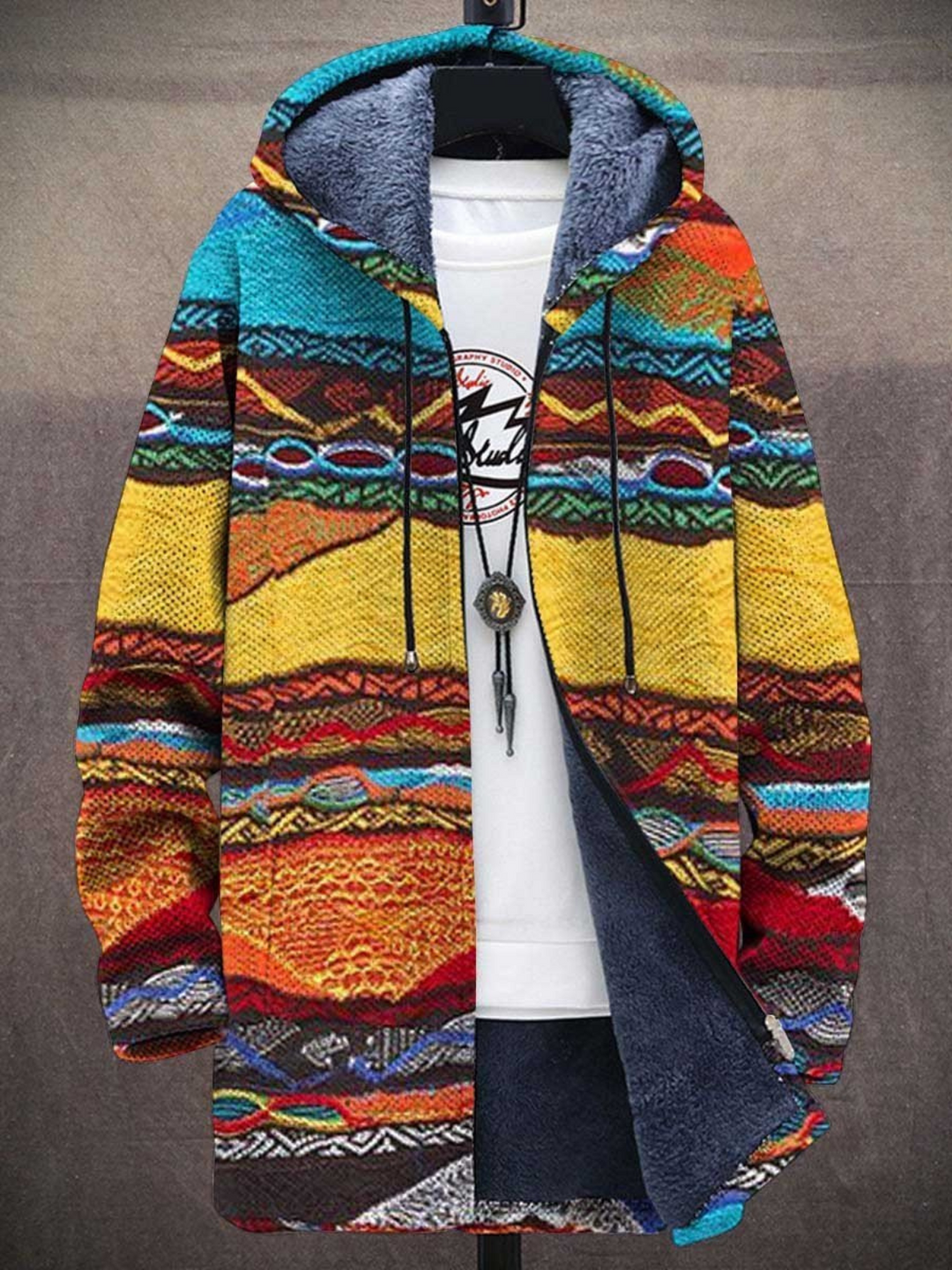 Jindalee™ - Sudadera con capucha de lujo inspirada en el arte con cremallera