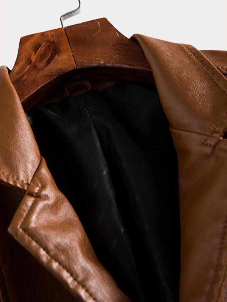Jonás™ | Chaqueta de cuero color caramelo