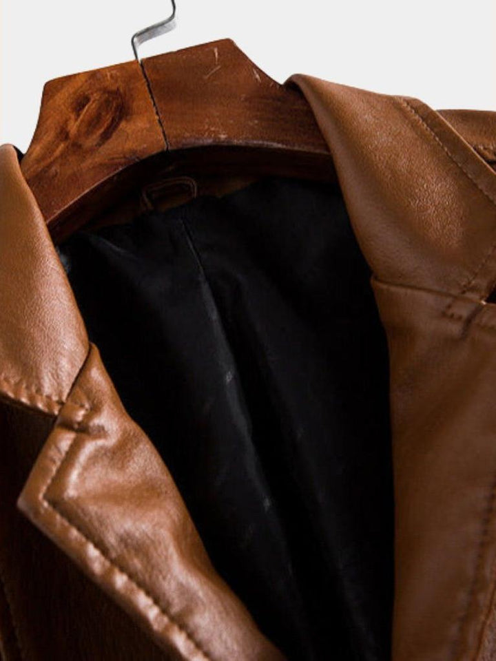 Jonás™ | Chaqueta de cuero color caramelo