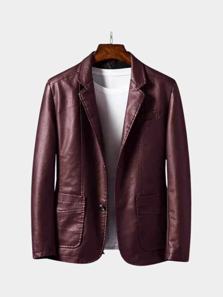 Jonás™ | Chaqueta de cuero color caramelo