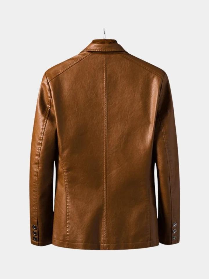 Jonás™ | Chaqueta de cuero color caramelo