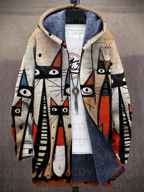 Lowanna™ - Chaqueta con capucha de lujo inspirada en el arte con cremallera