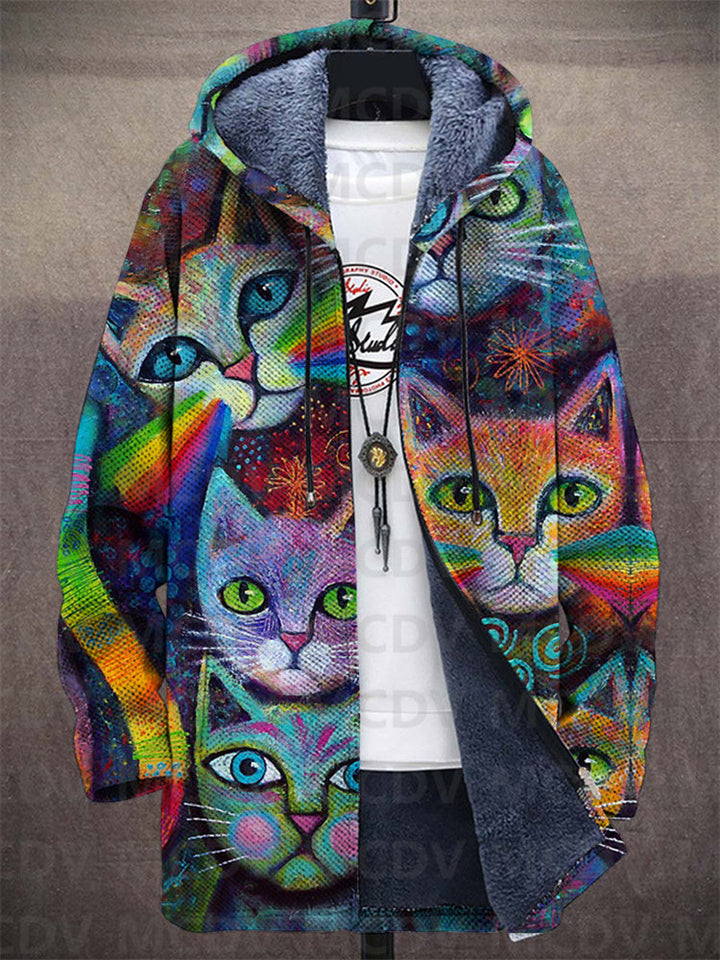 Lowanna™ - Chaqueta con capucha de lujo inspirada en el arte con cremallera