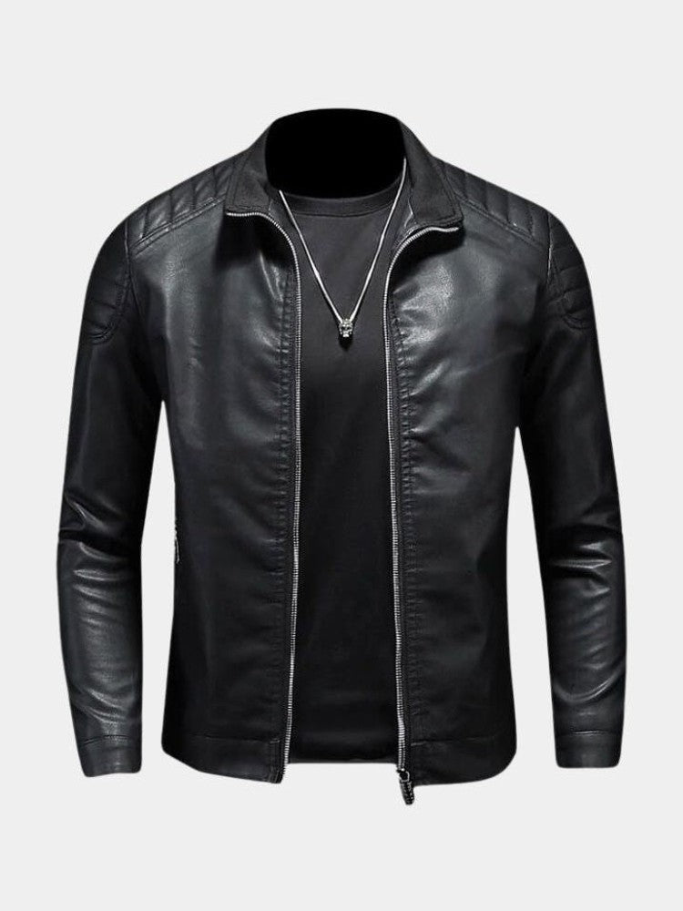 Lucas™ | Chaqueta de Cuero con Cremalleras