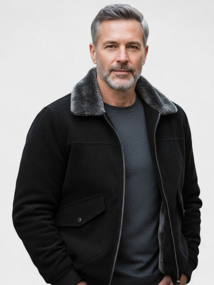 Norberto™ | Chaqueta bomber con cuello de felpa sintética