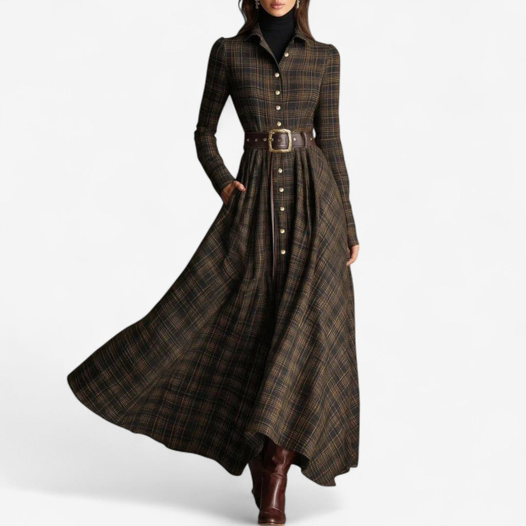Sara™ | Vestido Maxi Vintage + cinturón gratis