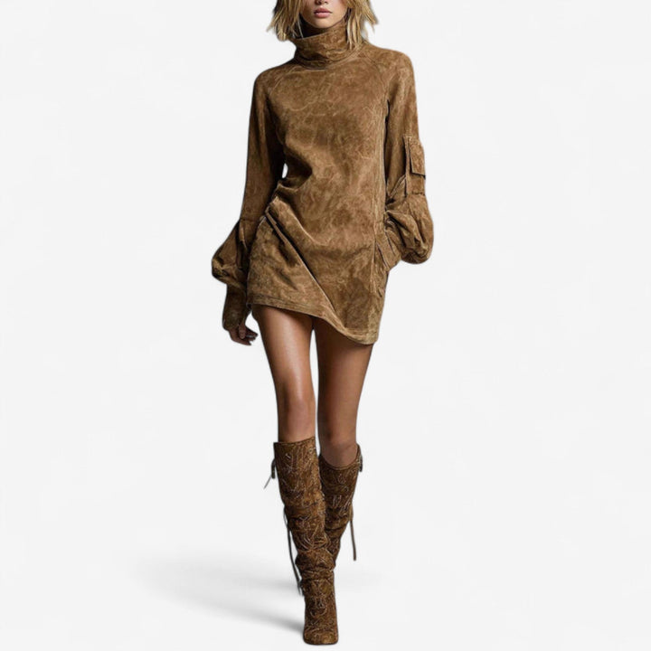 Tania™ | Vestido mini con cuello alto