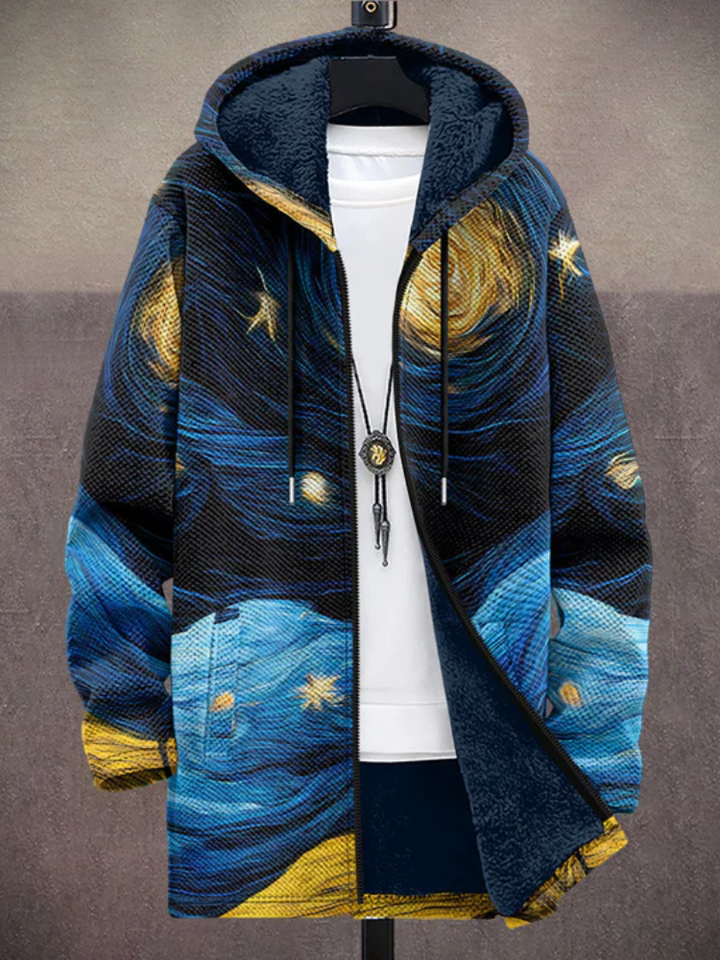 Waverley™ - Chaqueta con capucha de lujo inspirada en el arte con cremallera