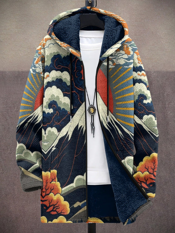 Kalina™ - Chaqueta con Capucha de Lujo Inspirada en el Arte con Cremallera