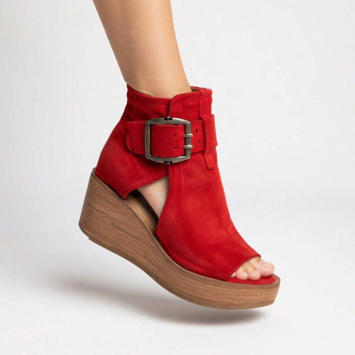 Sofía | Botines Abiertos con Cuña de Diseño Moderno