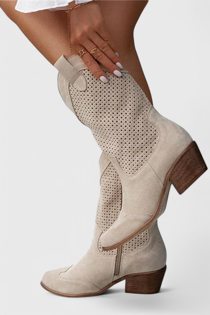 Annalla Botas de Vaquero Modernas con Cremallera Lateral