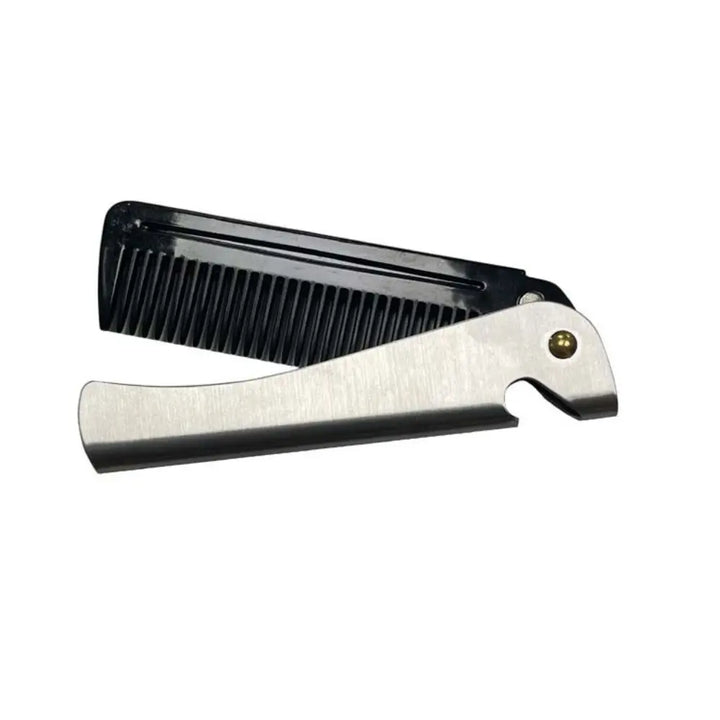 Pentes de aço dobráveis para homens, pente portátil, bolso dobrável, ferramenta de metal, dentes para cabelo e barba, fácil de usar