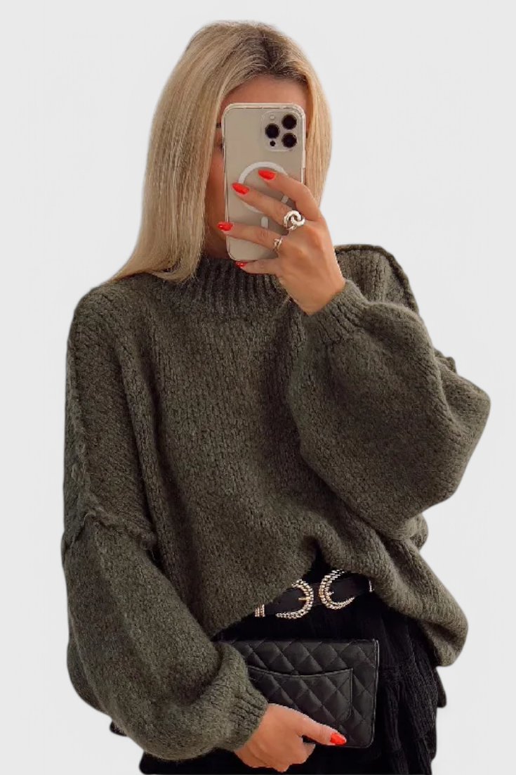 casia | Jersey de Punto Oversize con Mangas Globo