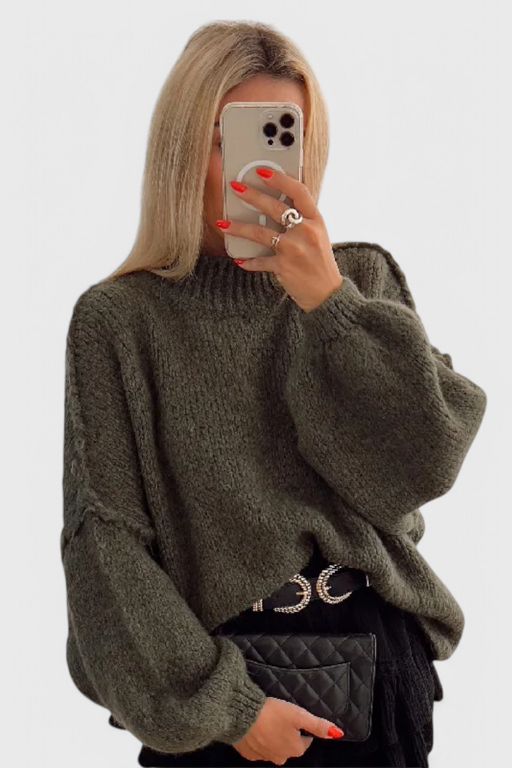 casia | Jersey de Punto Oversize con Mangas Globo