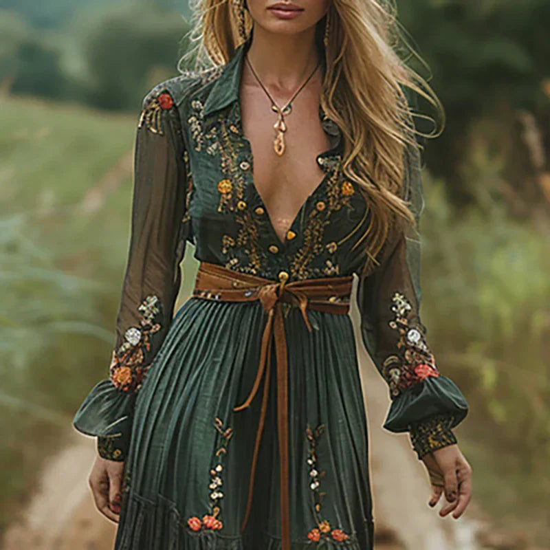 Auré™ | Vestido Maxi Floral Boho