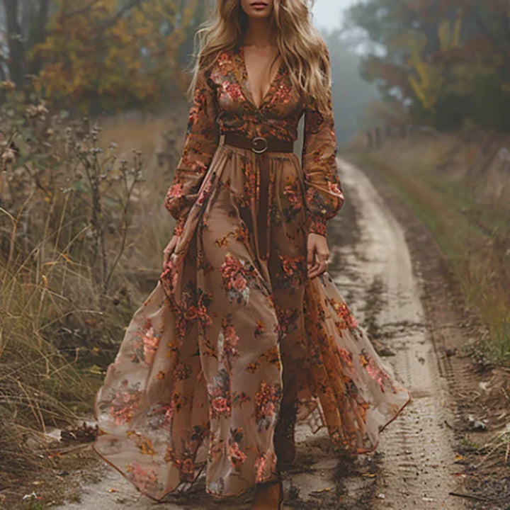 Auré™ | Vestido Maxi Floral Boho