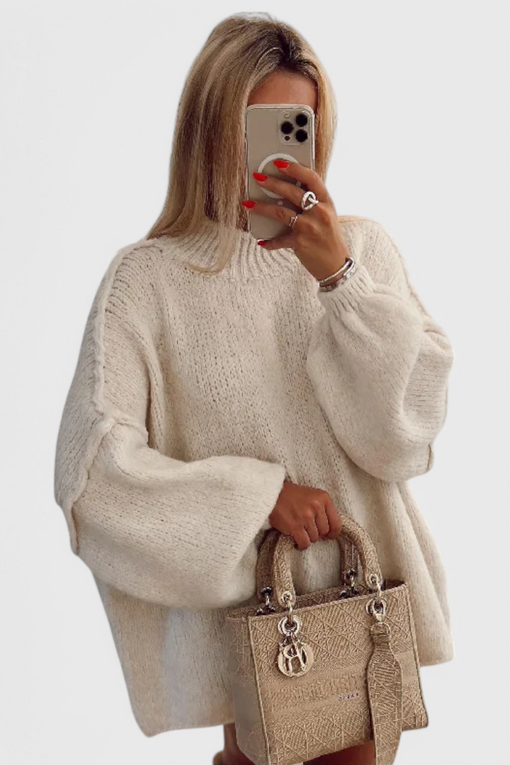 casia | Jersey de Punto Oversize con Mangas Globo