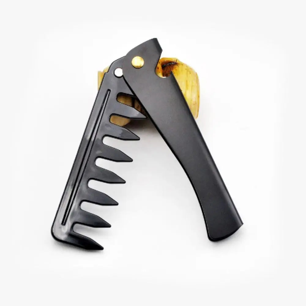 Pentes de aço dobráveis para homens, pente portátil, bolso dobrável, ferramenta de metal, dentes para cabelo e barba, fácil de usar