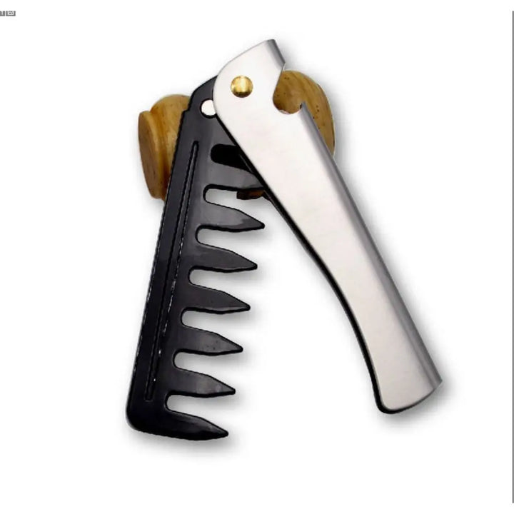 Pentes de aço dobráveis para homens, pente portátil, bolso dobrável, ferramenta de metal, dentes para cabelo e barba, fácil de usar