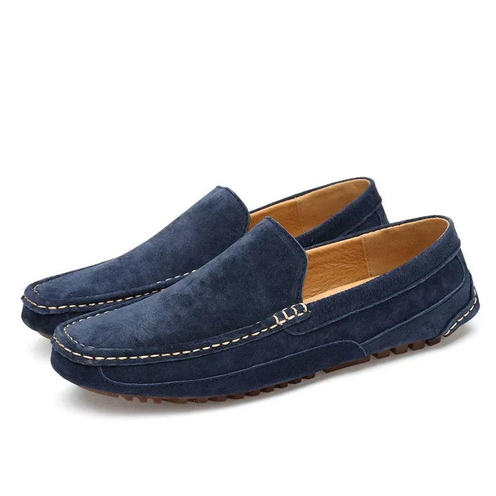 Mocasines elegantes de ante de primera calidad.