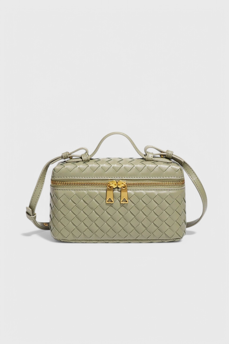 Milla Bolso Mini Tejido con Accesorios Dorados