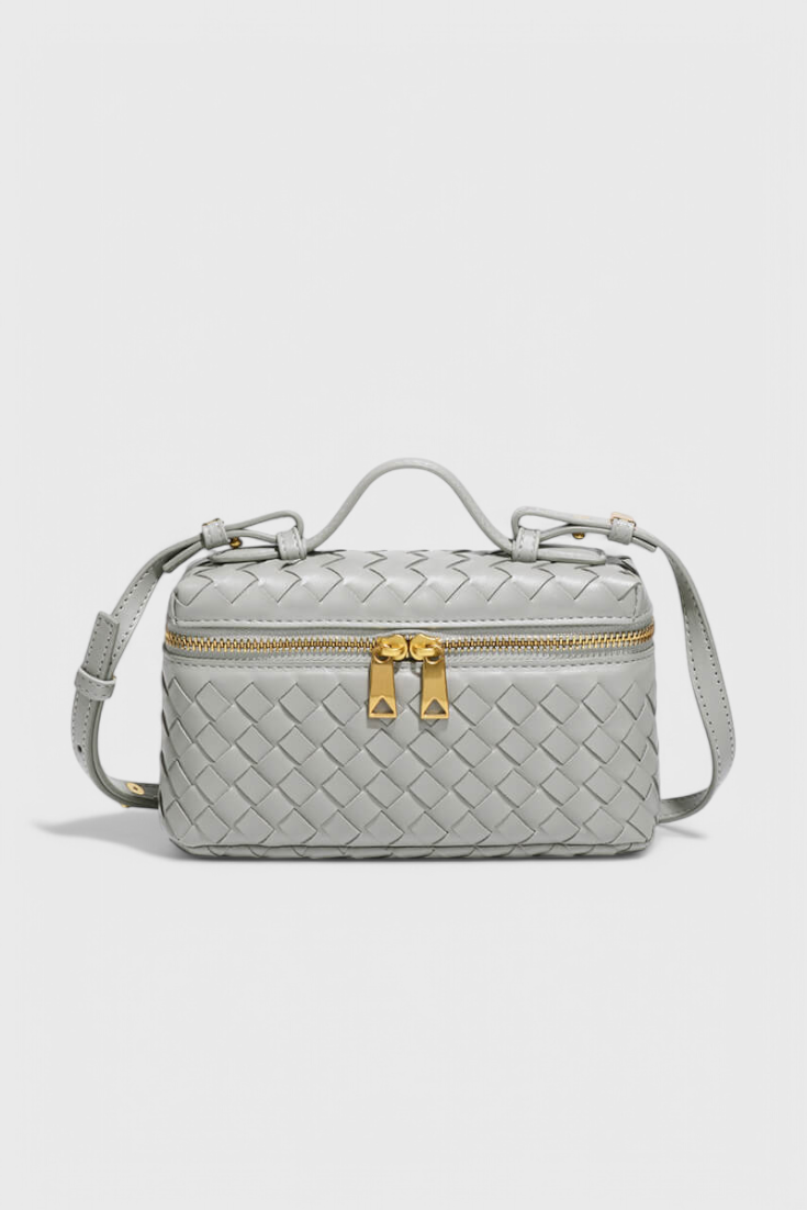Milla Bolso Mini Tejido con Accesorios Dorados