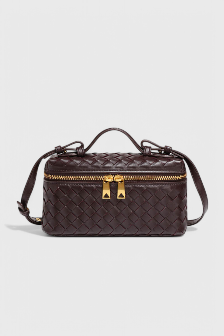 Milla Bolso Mini Tejido con Accesorios Dorados