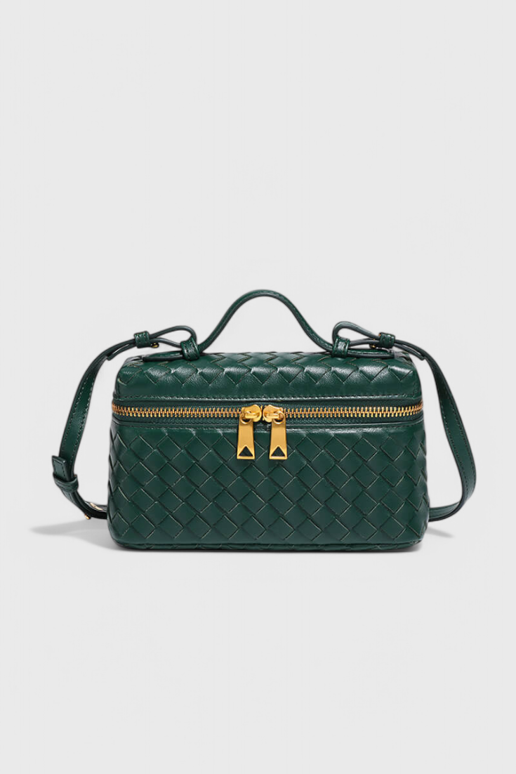 Milla Bolso Mini Tejido con Accesorios Dorados