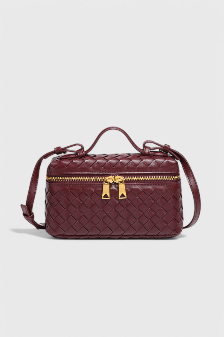 Milla Bolso Mini Tejido con Accesorios Dorados