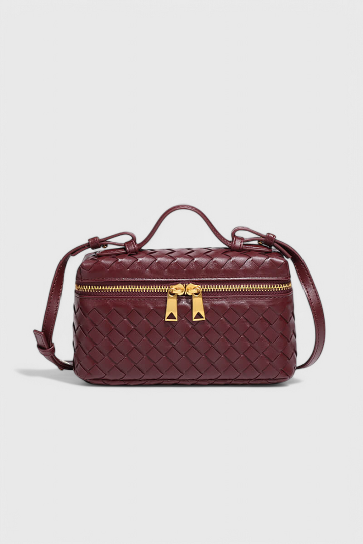 Milla Bolso Mini Tejido con Accesorios Dorados