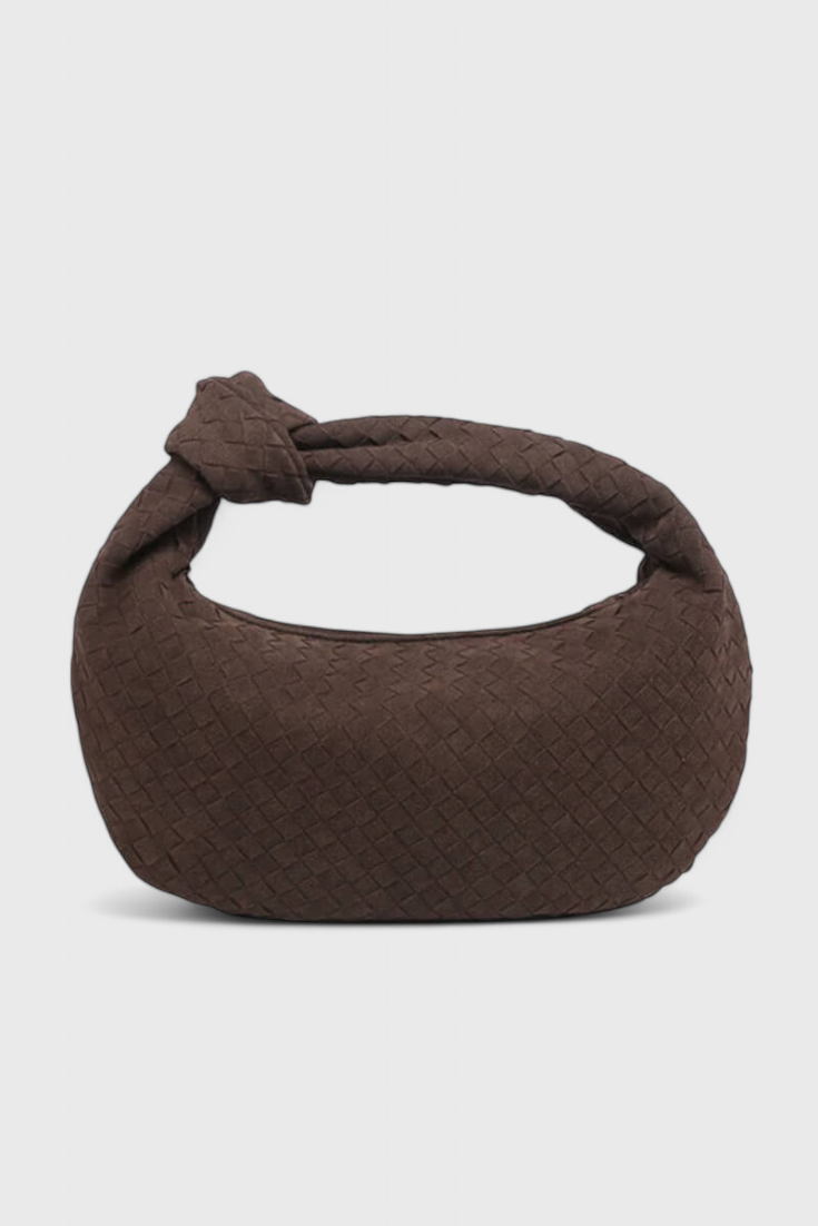 Lila Bolso Mediano Tejido con Detalle de Nudo