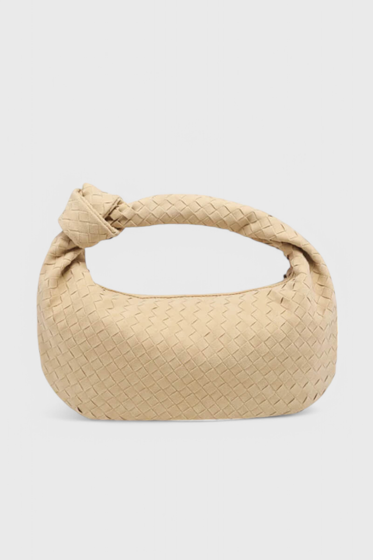 Lila Bolso Mediano Tejido con Detalle de Nudo