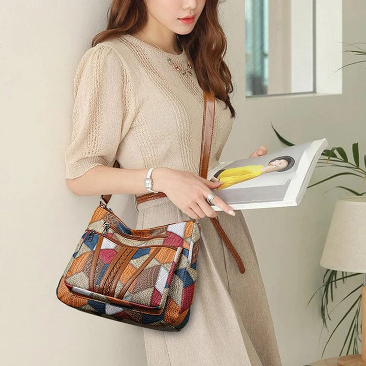 Solara™ | Bolso de mano de cuero con mosaico