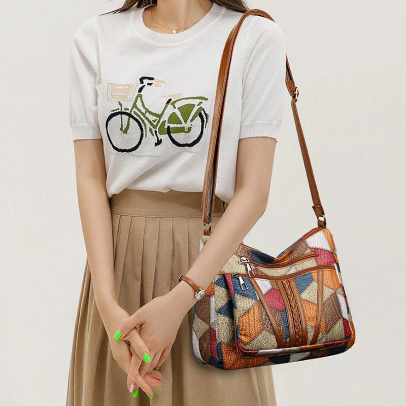 Solara™ | Bolso de mano de cuero con mosaico