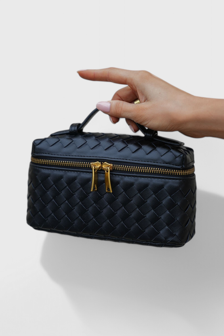 Milla Bolso Mini Tejido con Accesorios Dorados